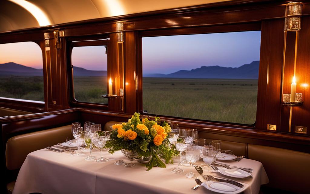 luxury dining on blue train south africa